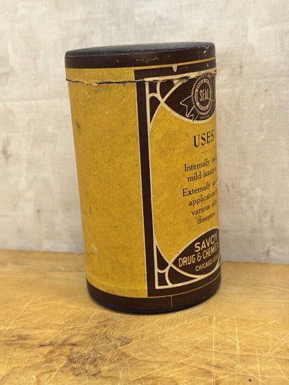 Savoy Drug & Chemical Co Container Empty Antique #1177