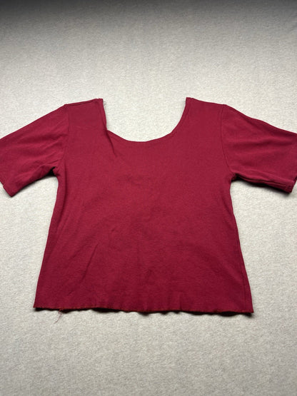  1990s Women’s Red S Sleeve Knit Gulfport Top