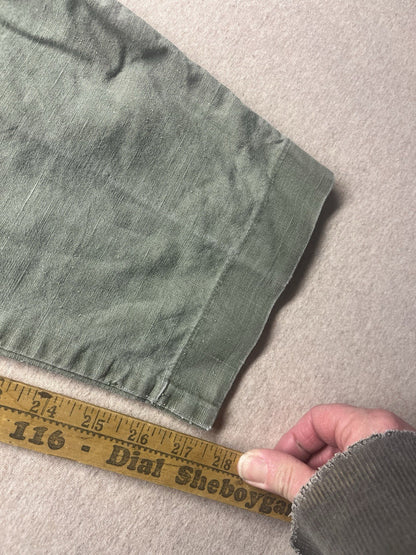 1980s Womens High Waisted Green Cotton Pants