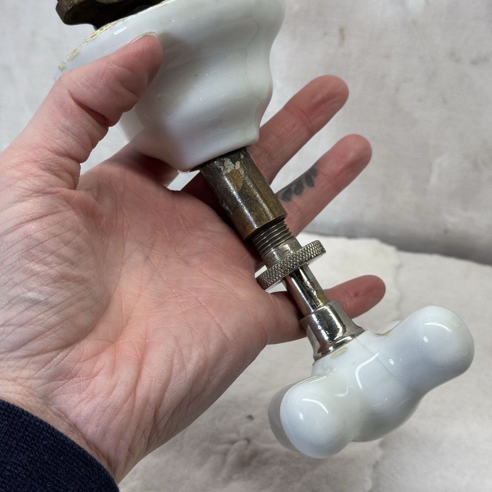 Porcelain Sink “Cold” Handle Antique