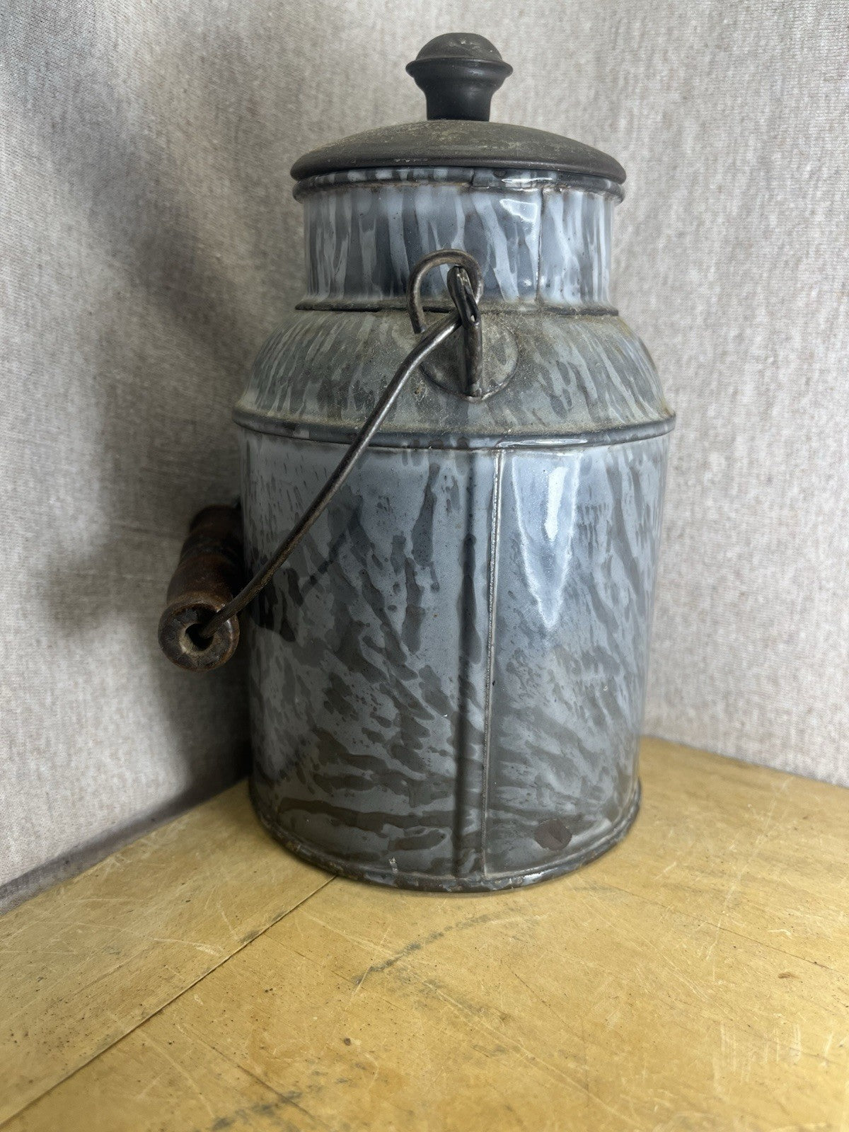 Grey Enamel 7” Cream Can