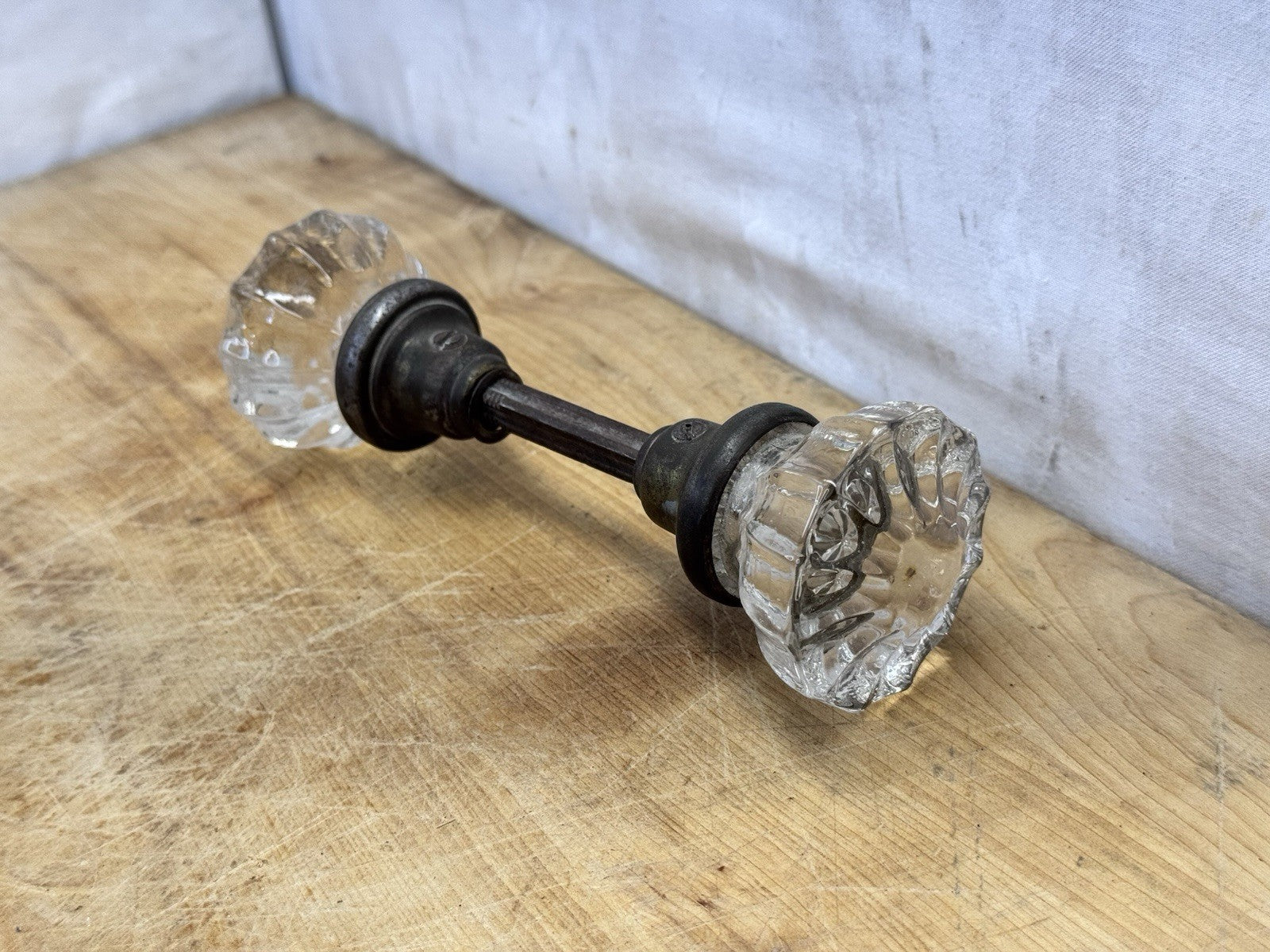 Antique Detailed Crystal Door Knob Set #1375
