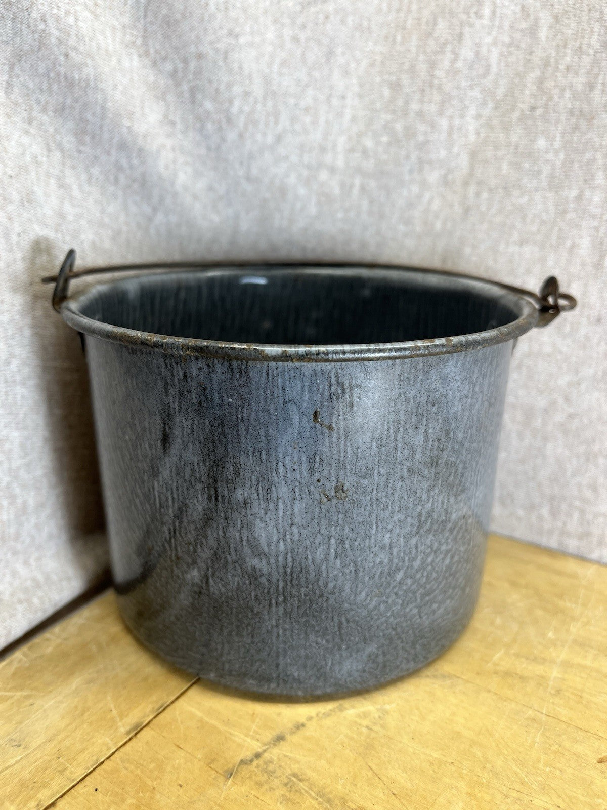 Grey Enamel Berry Bucket