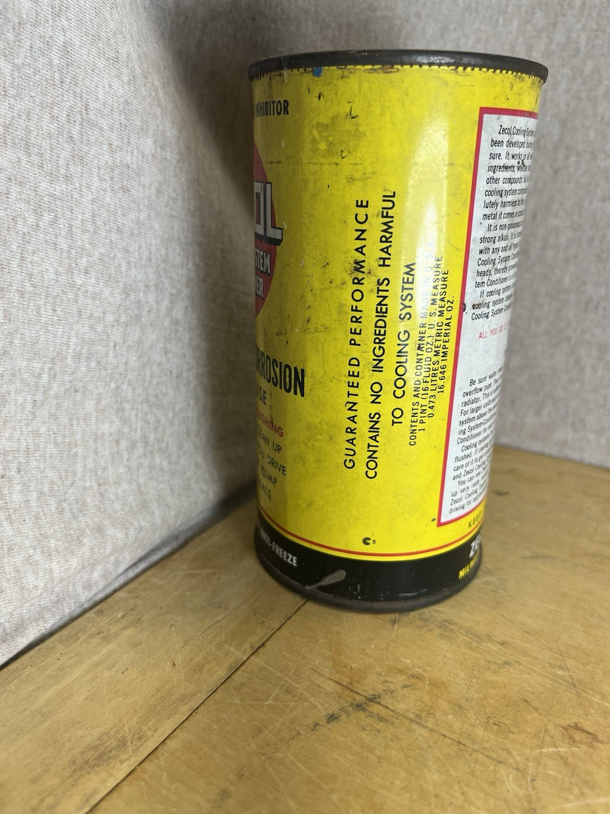 Zecol  Cooling System Empty Tin Vintage
