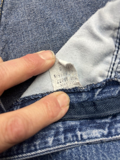 1980s Women’s High Waisted Striped Distressed Jeans