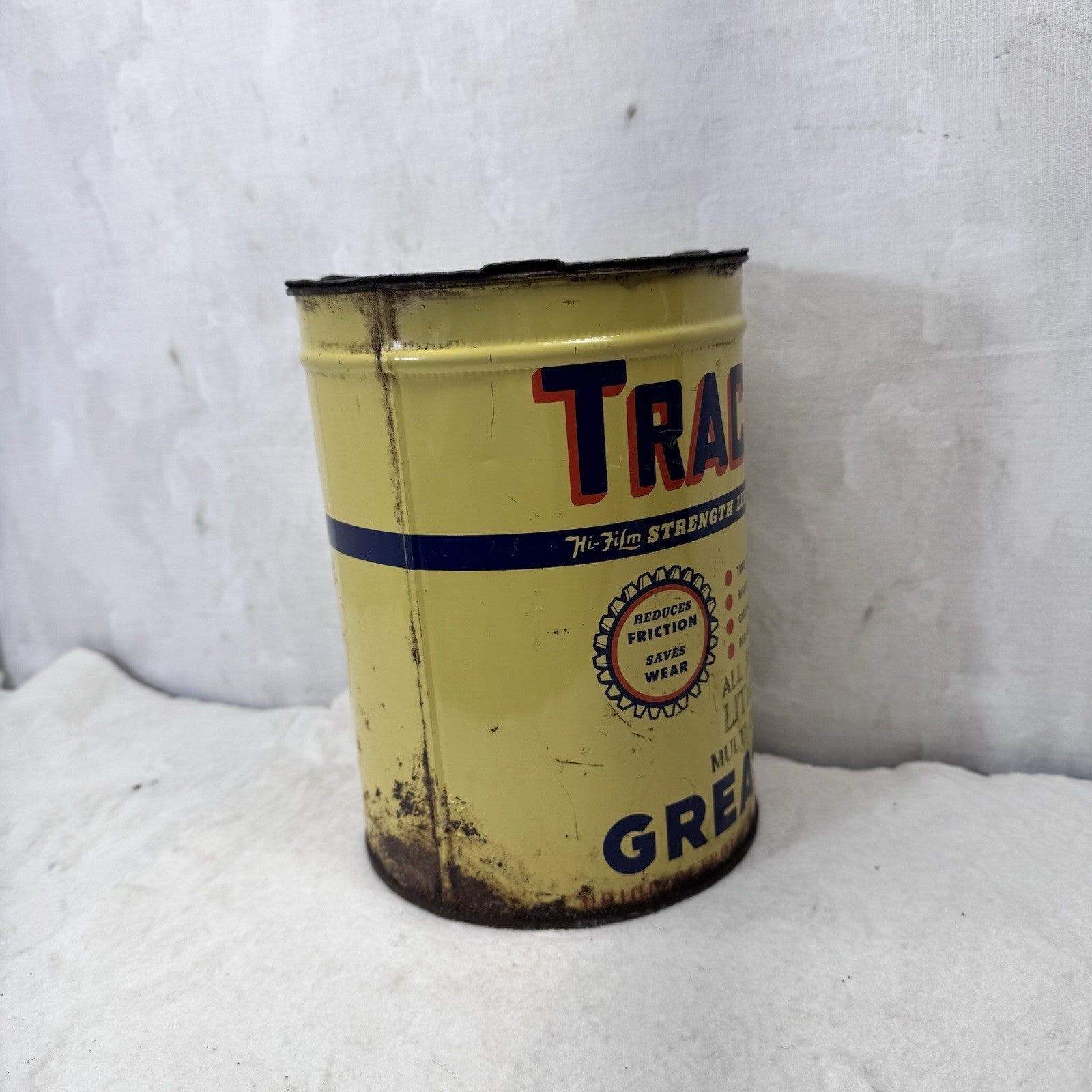 Tracto Grease Tin Can Vintage 