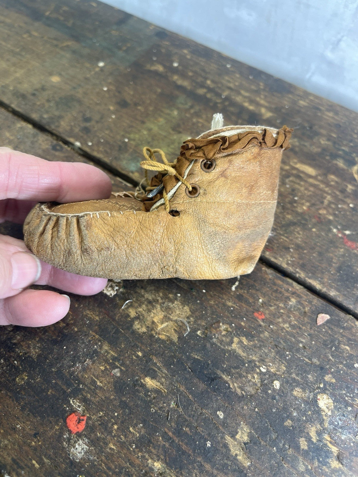 Antique Leather Baby Shoes