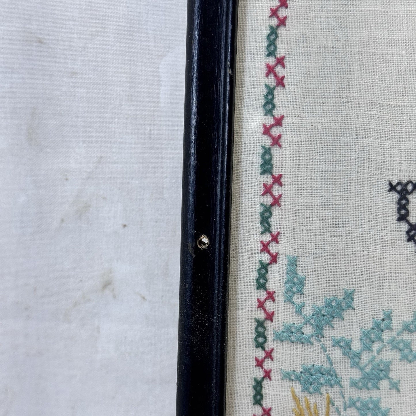 Vintage Cross Stitch Framed Picture