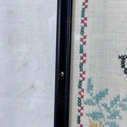 Vintage Cross Stitch Framed Picture