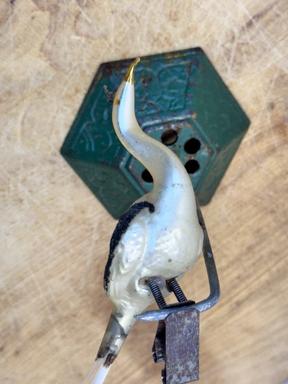 Antique Glass Bird Clip On Ornament #1491