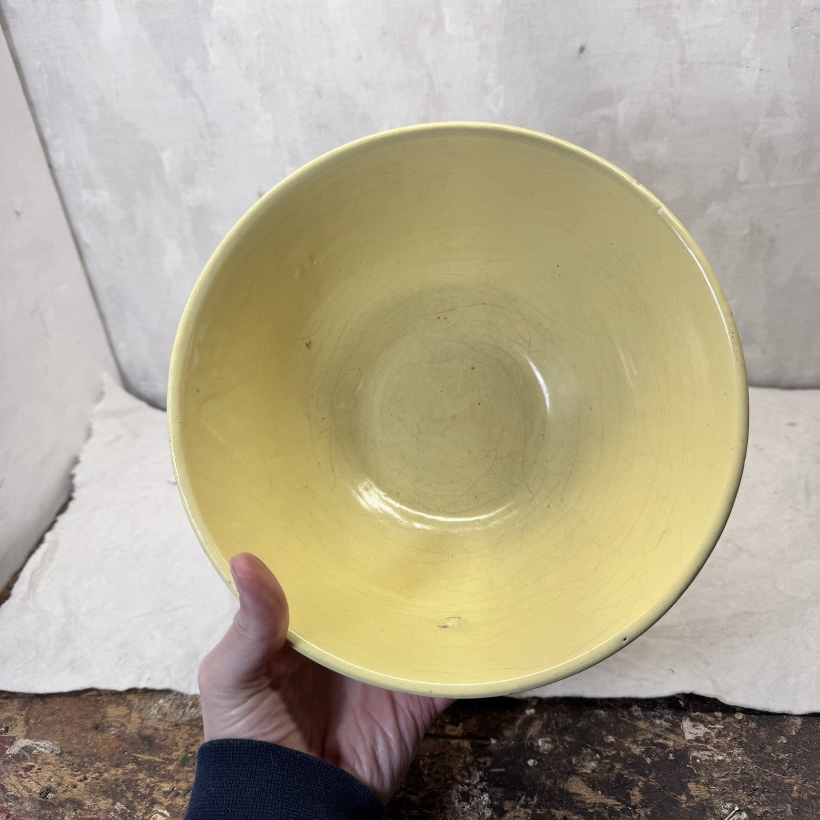 Yellow Stoneware Bowl Vintage 