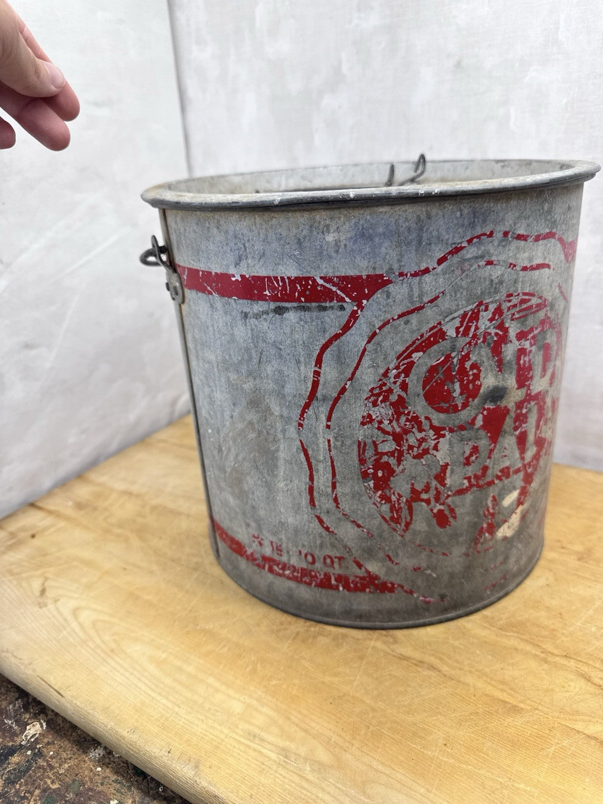 Metal Minnow Fishing Bucket Vintage #1231