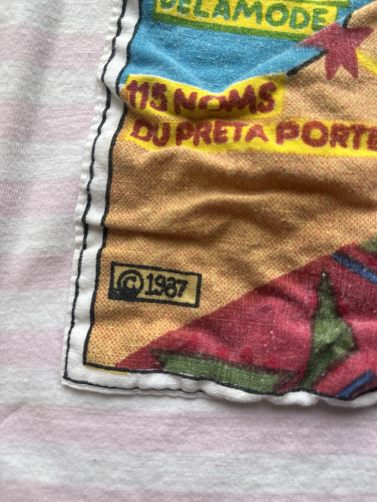 1980s Pink Striped Premtemps Tshirt