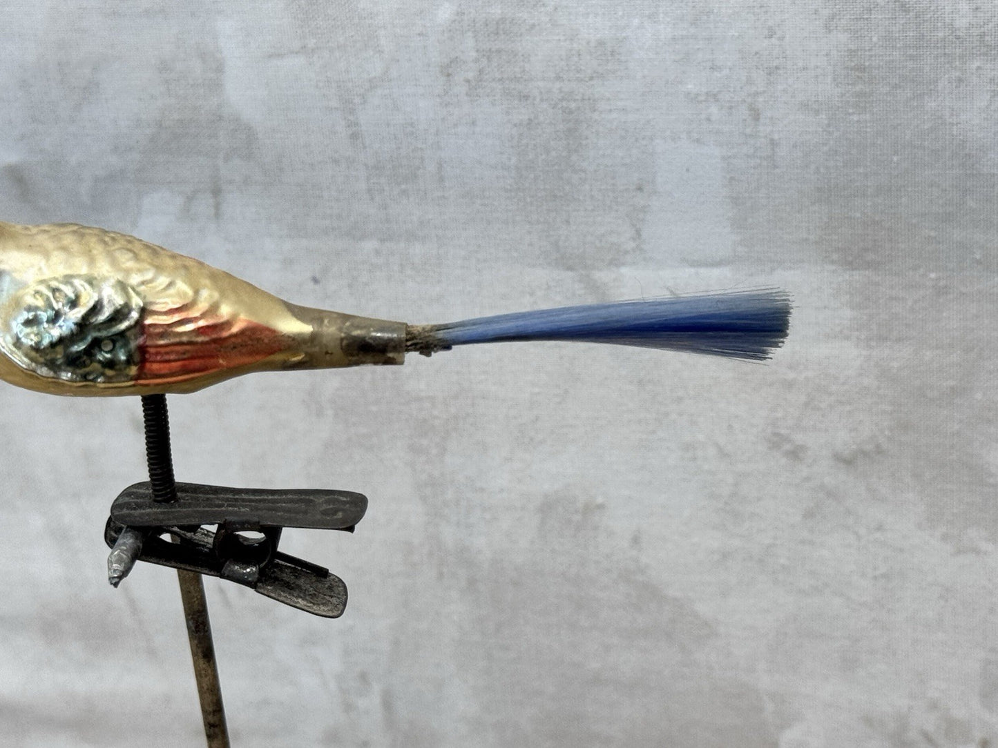 Antique Glass Bird Clip On Ornament #1488