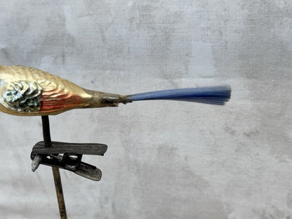 Antique Glass Bird Clip On Ornament #1488