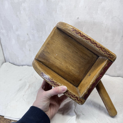 Wooden Folk Art Vintage Scoop Painted
