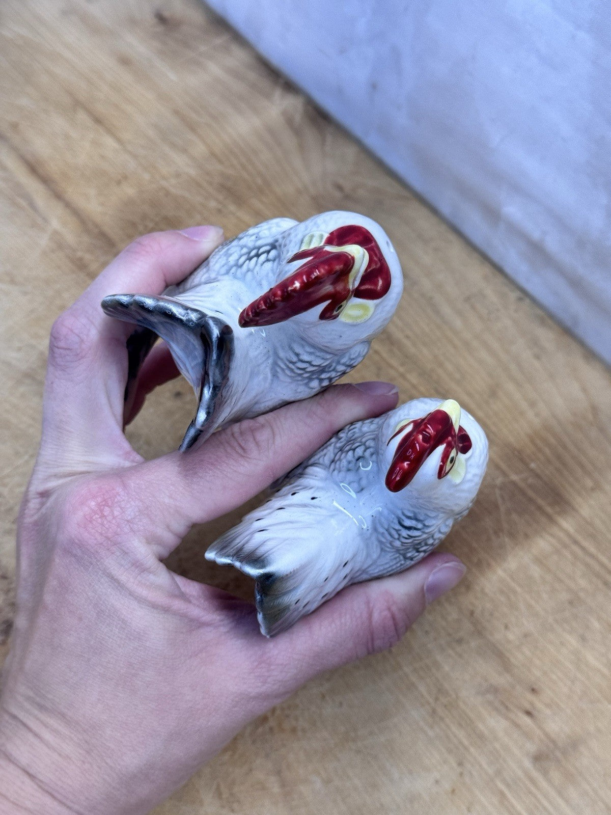 Rooster Hen Salt & Pepper Shakers Japan Vtg #1403