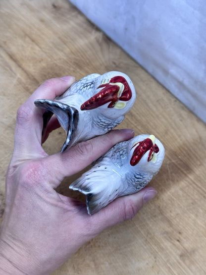 Rooster Hen Salt & Pepper Shakers Japan Vtg #1403