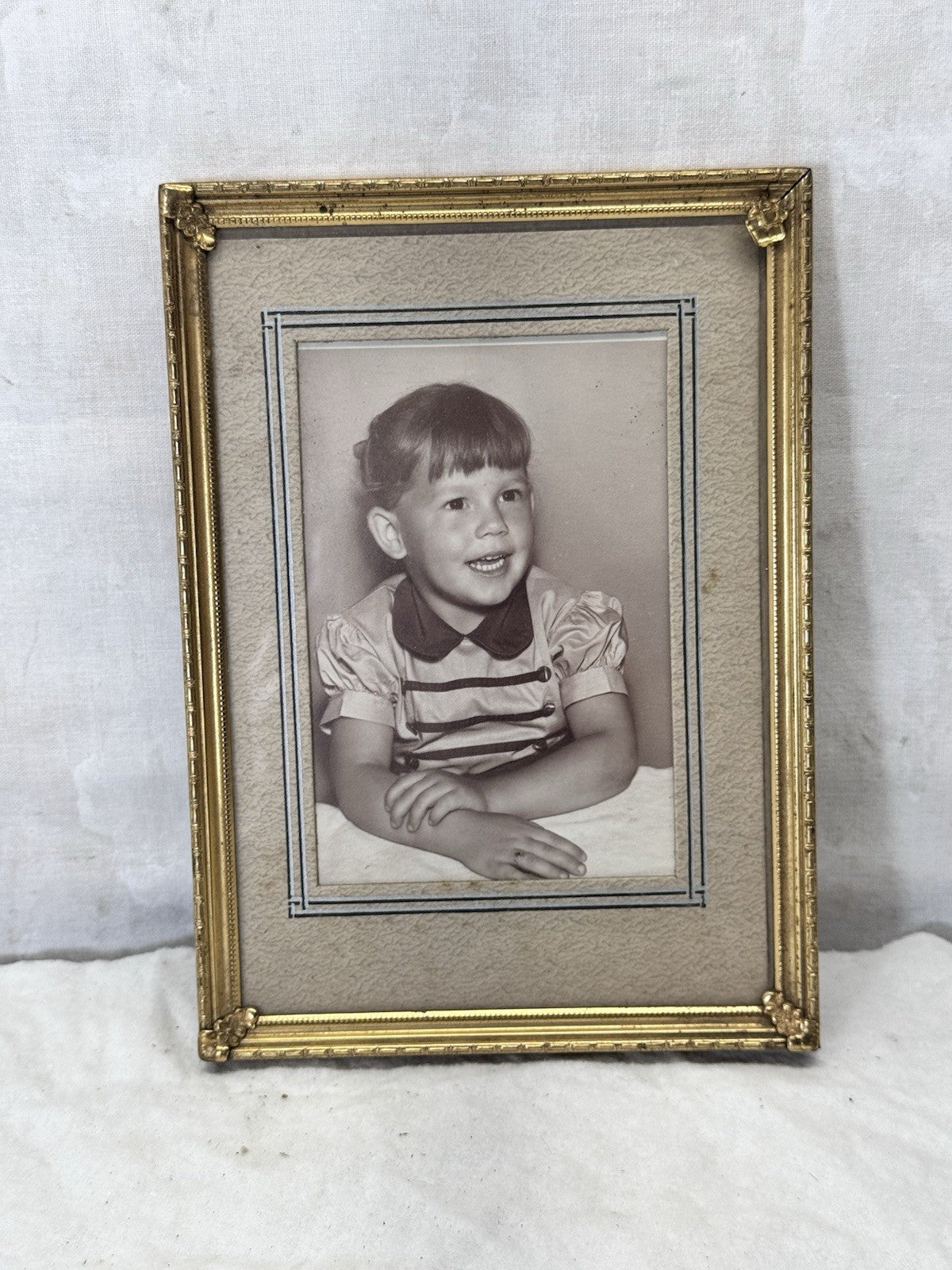Vintage Black & White Photograph With Picture Frame 