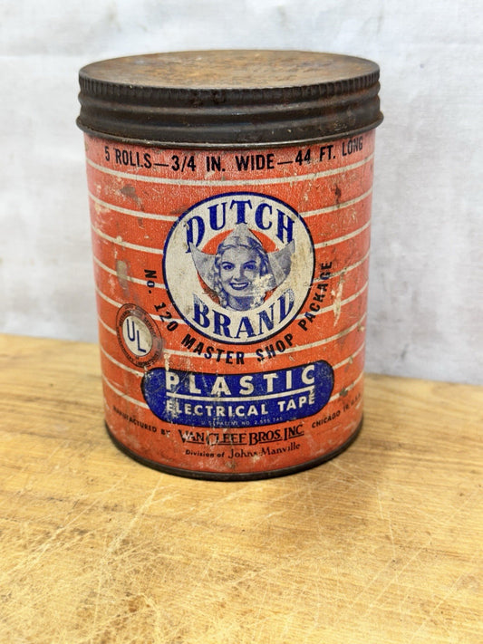 Dutch Brand Electrical Tape Composite Can Vintage Empty #1467