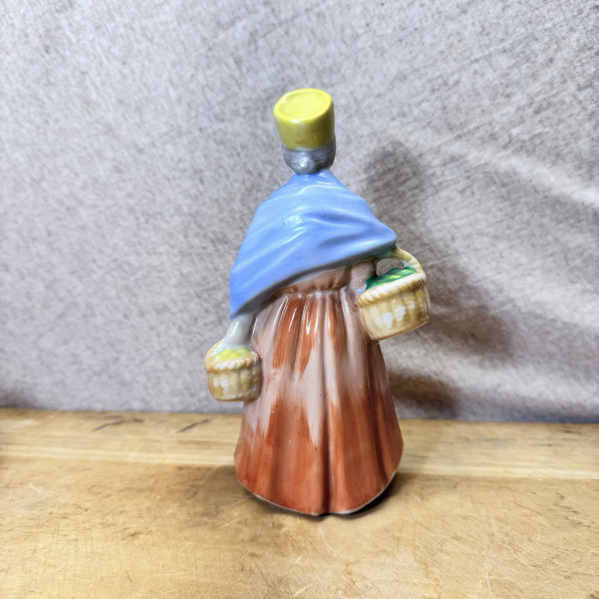 Lady Figurine With Baskets Occupied Japan Vintage