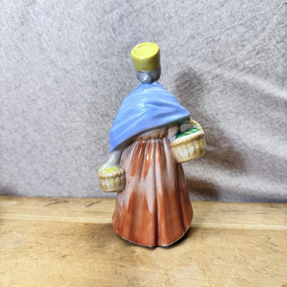 Lady Figurine With Baskets Occupied Japan Vintage