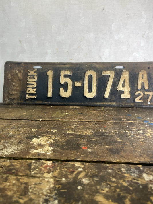 1927 Wisconsin Truck License Plate