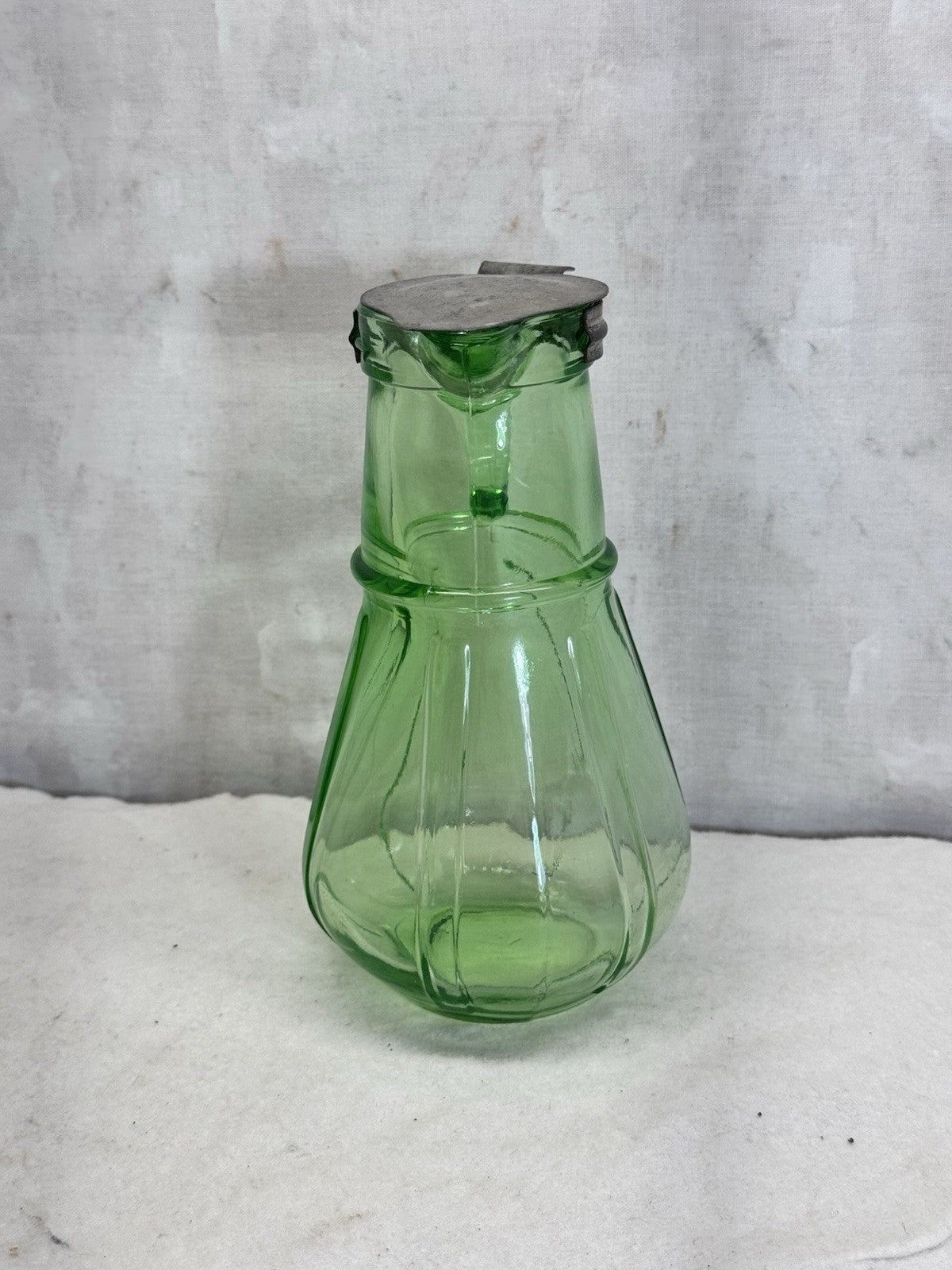 Glass Green Uranium Syrup Dispenser Antique Vintage