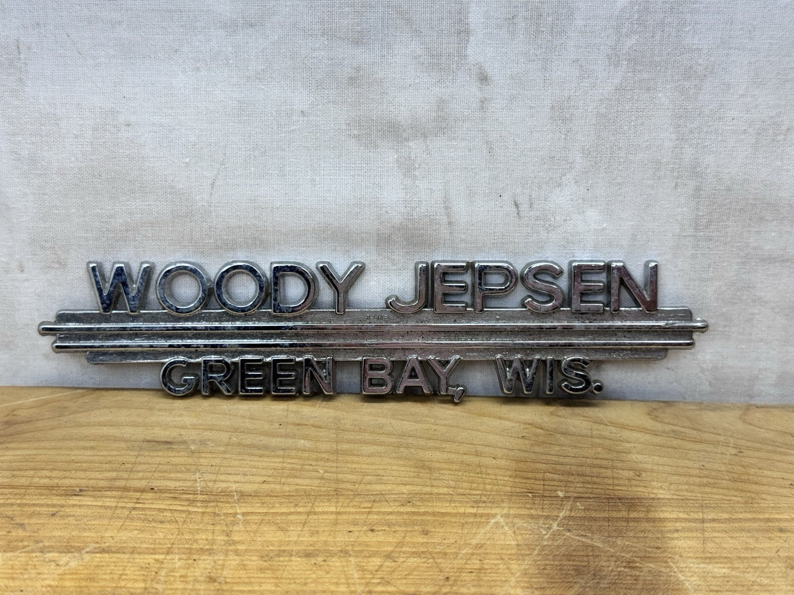 Woody Jepsen Green Bay Wisconsin Car Emblem Vintage #1257