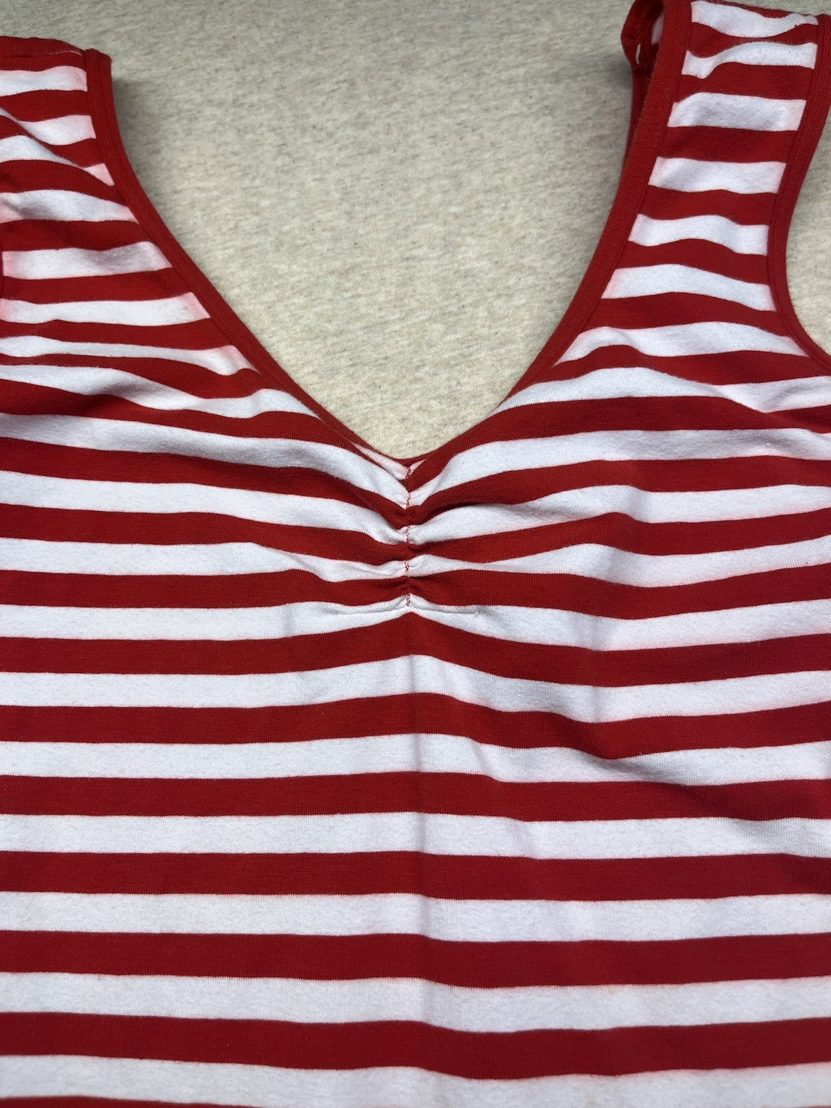 1980s Women’s Red & Wht Stripe Sleeveless Body Suit 