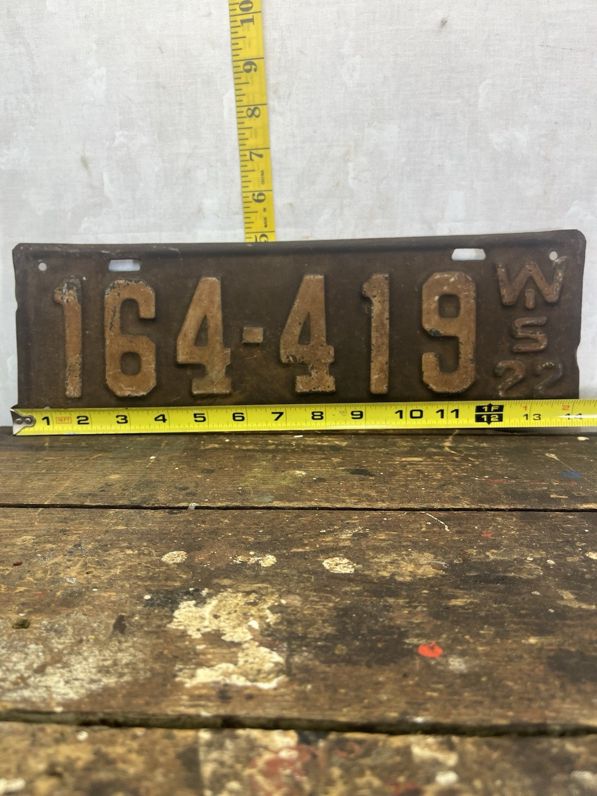 1922 Wisconsin License Plate