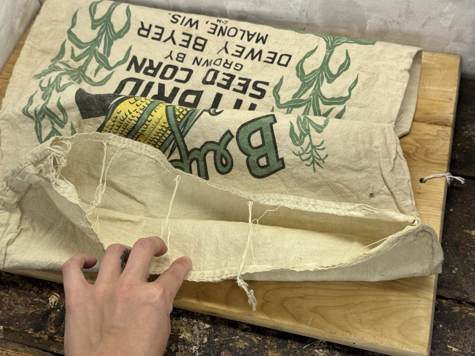 Beyers Feed Sack Vintage Malone Wi Advertisement #1147