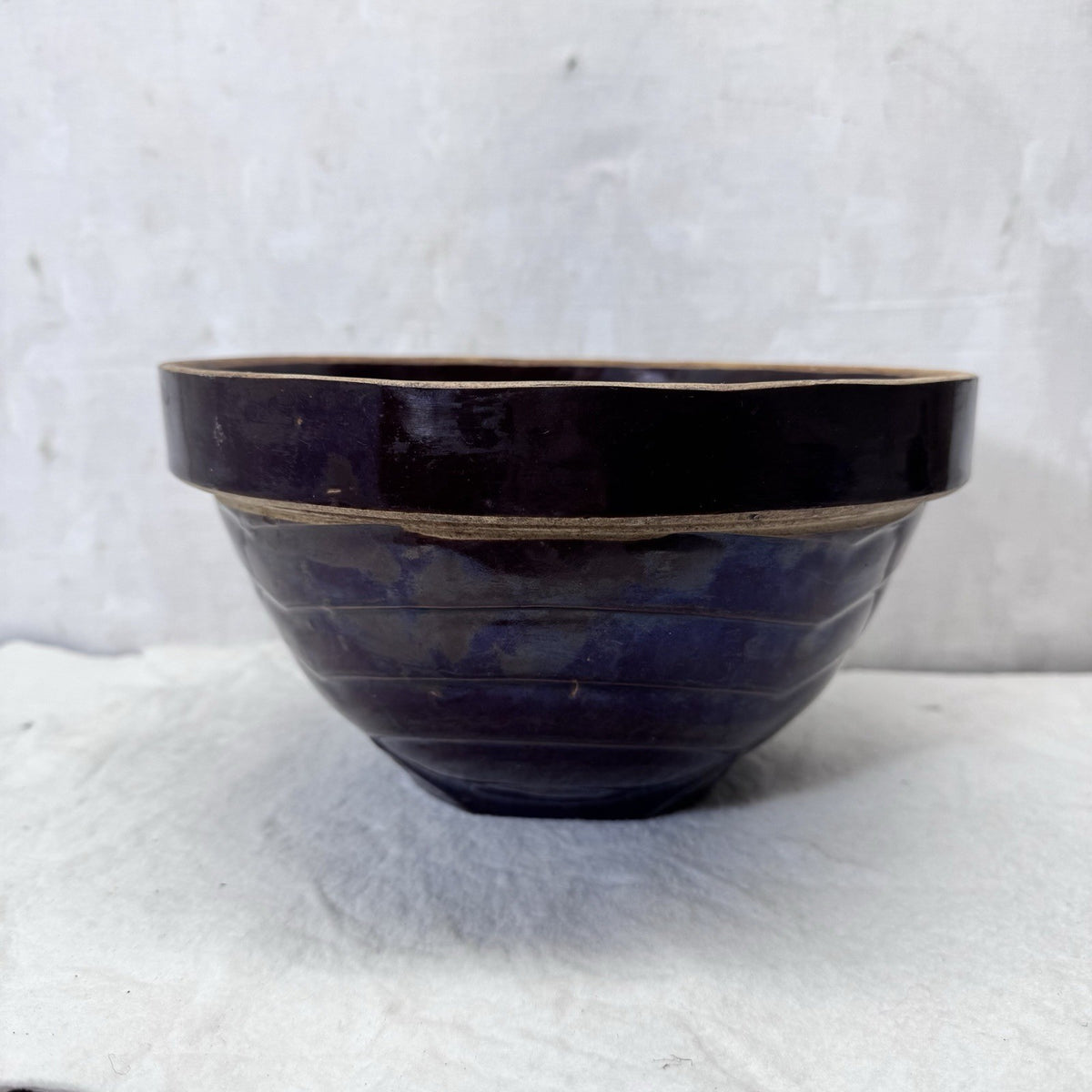 Brown Stoneware Kitchen Bowl Vintage