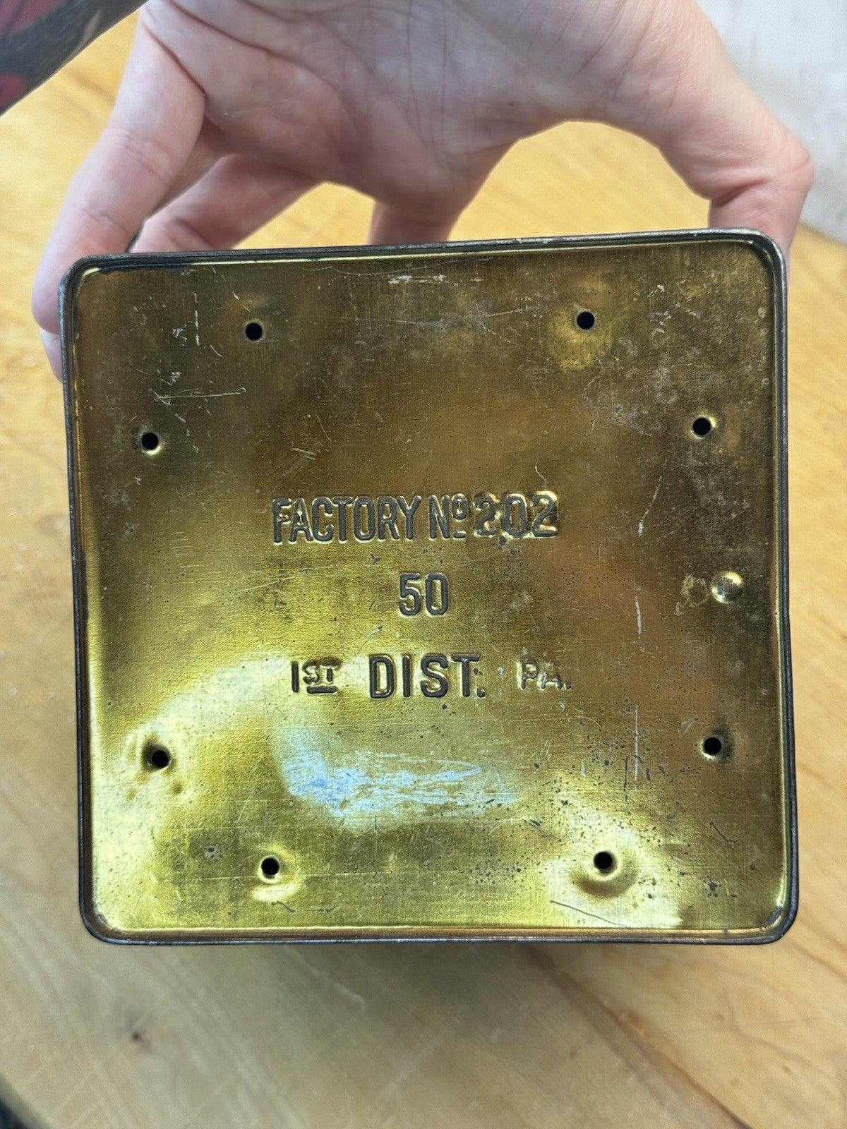 Cinco Empty Handy Humidor Tin Box Vtg #1290