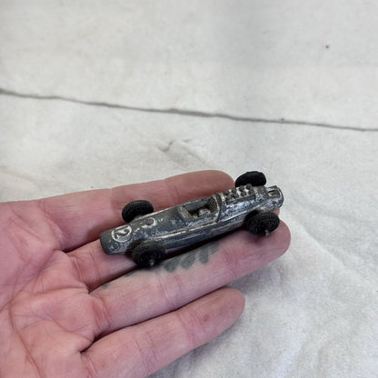 Vintage Tootsie Toy Indie Style Race Car Silver 