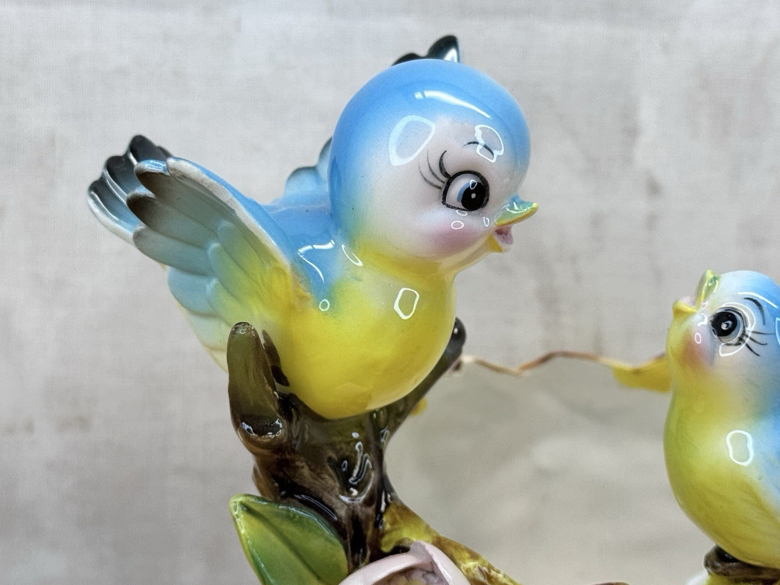 Norcrest Three Bluebirds On A Nest Excellent Condition #1083