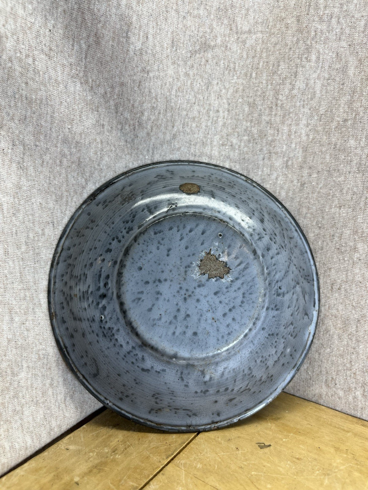 Grey Enamel Saucer Plate