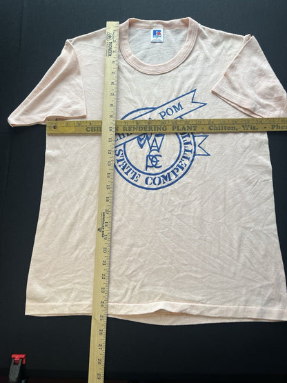 1980s Pink S Sleeve Cheer & Pom Athletic Tshirt