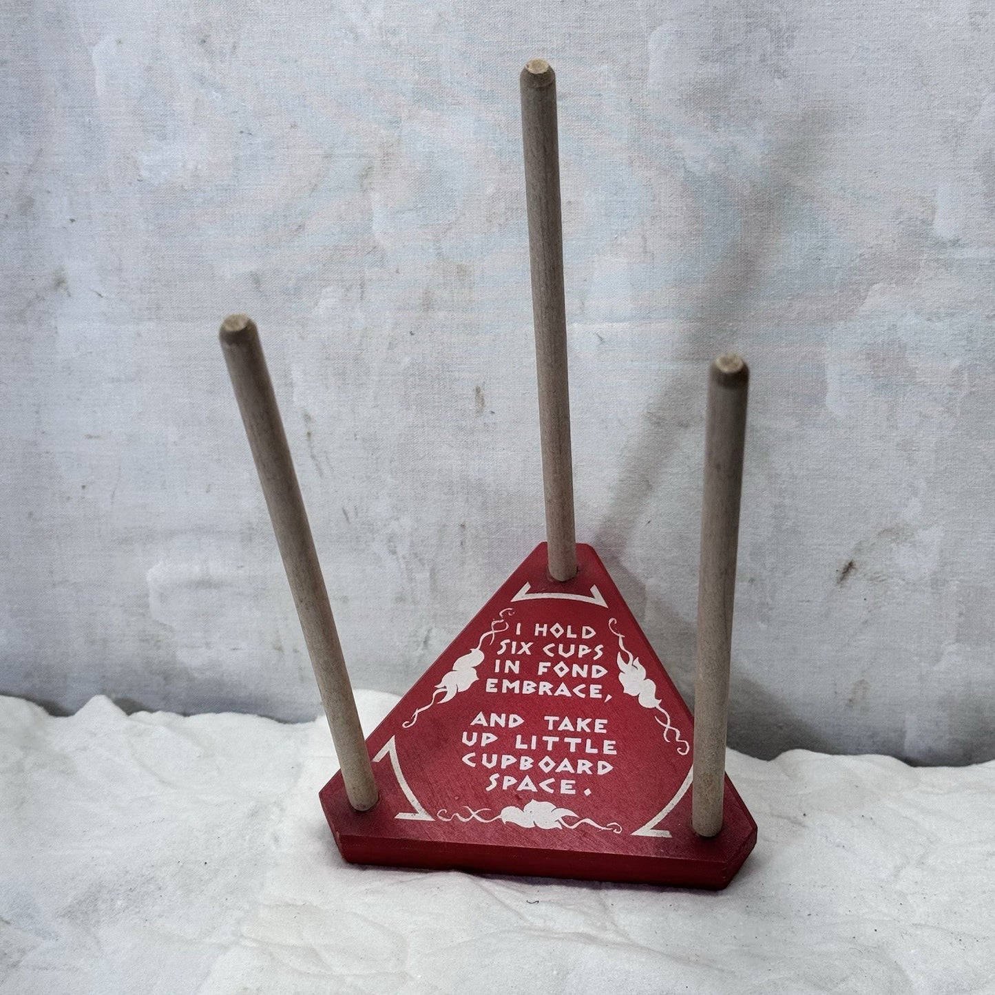 Wooden Six Coffee Cup Holder Vintage Space Saver