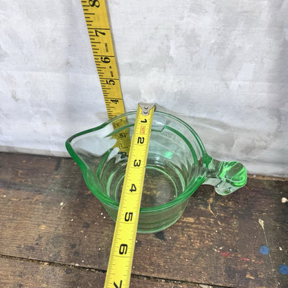 Green Uranium Glass Measuring Cup Vintage 