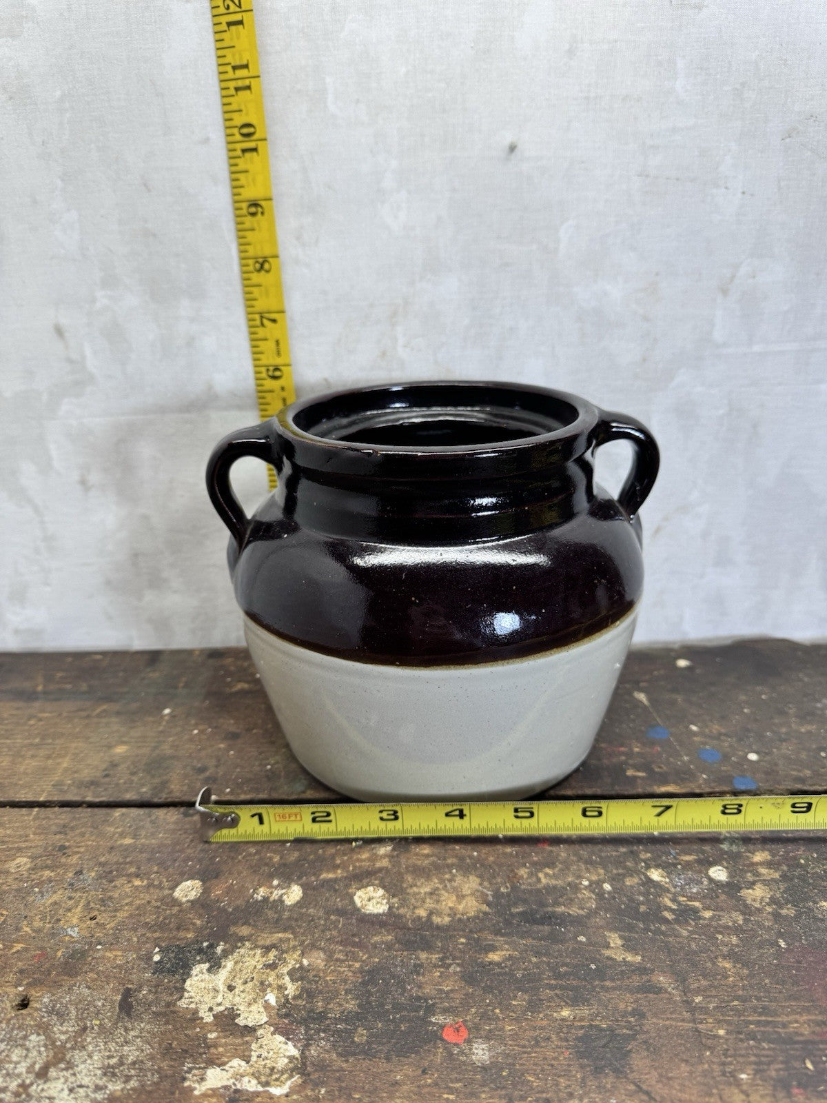 Vintage Stoneware Pot Red Wing No Lid 