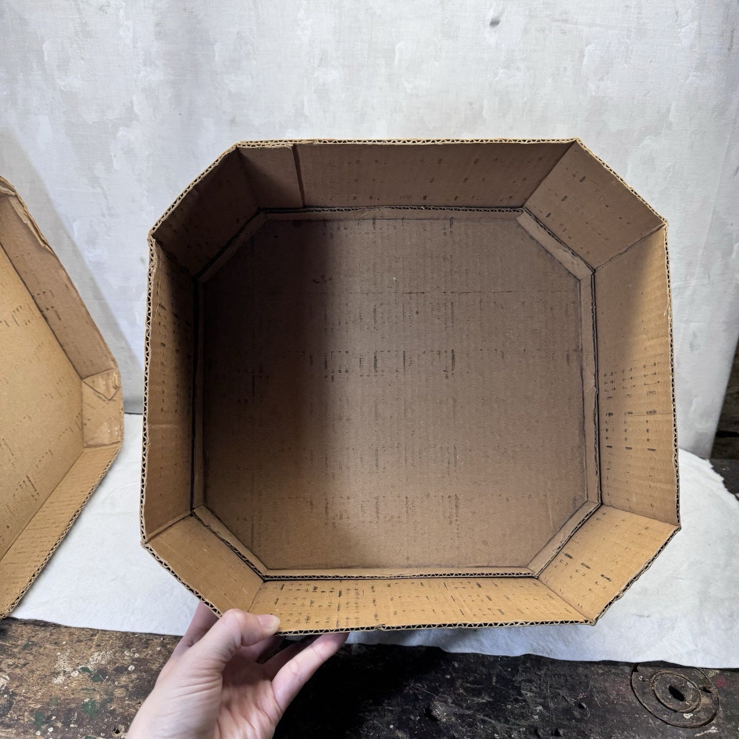 Vintage Heavy Cardboard Hat Box Container 