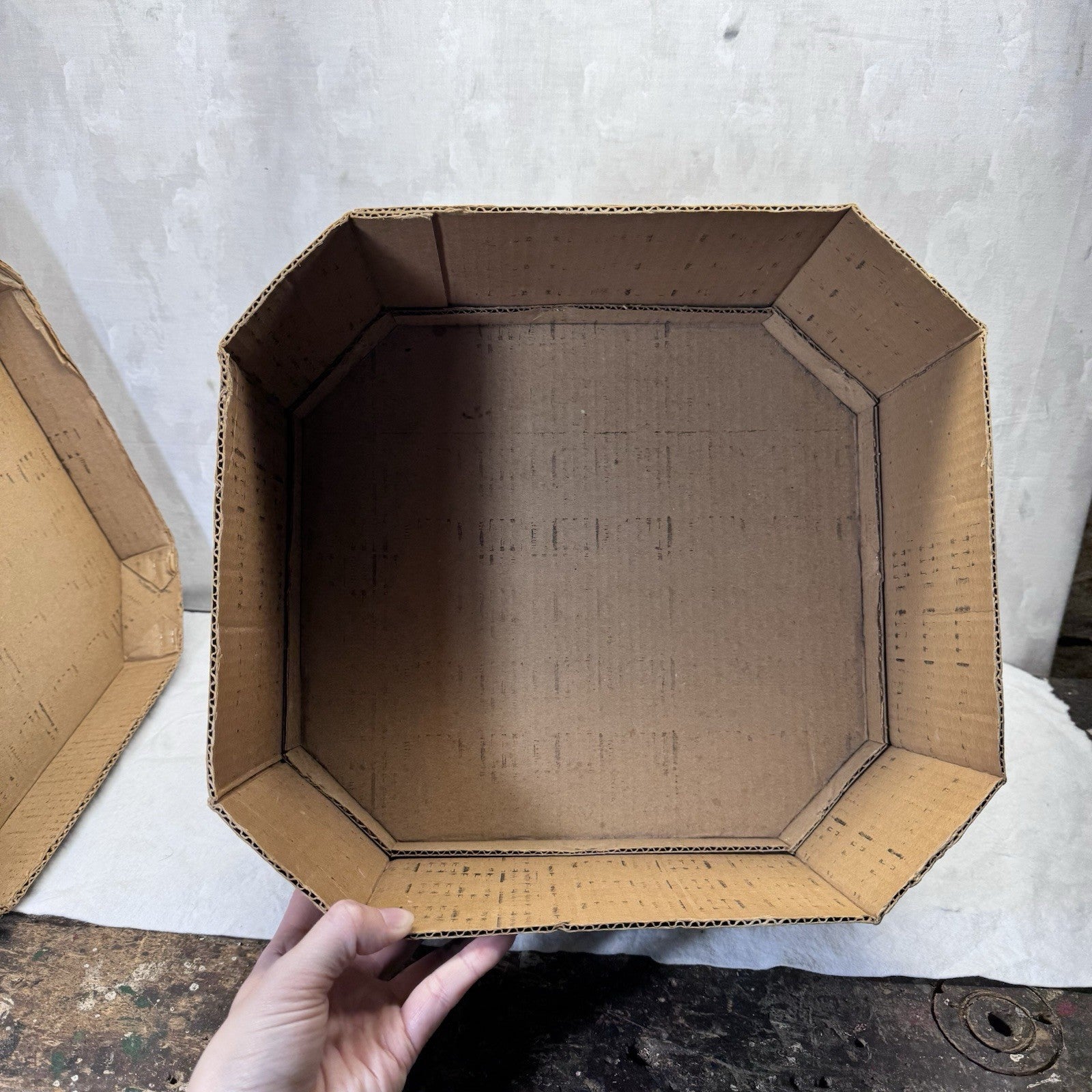 Vintage Heavy Cardboard Hat Box Container 