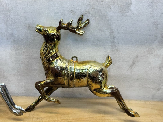 Three Vintage Plastic Reindeer Christmas #1056