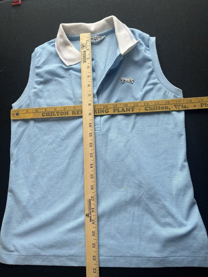1970s, 80s Women’s The Fox Blue Sleeveless Knit Shirt