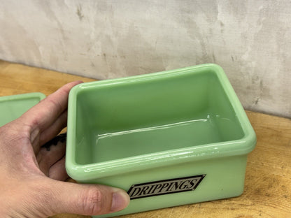 Jadeite Drippings Grease Container Antique Excellent Condition #1115