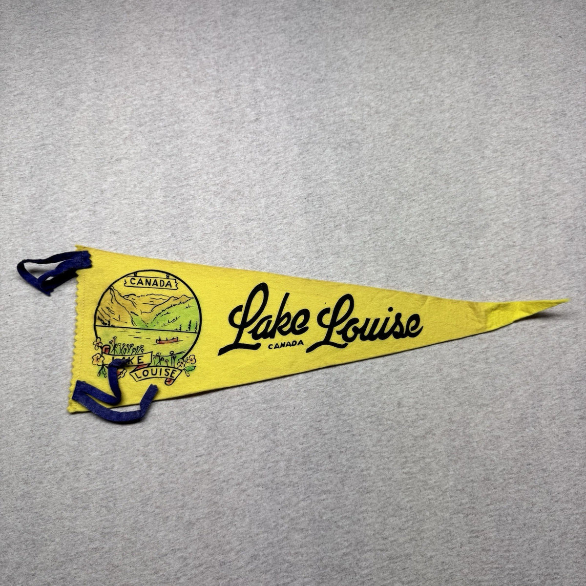 Lake Louise Canada Vintage Fabric Pennant Banner Flag Souvenir 