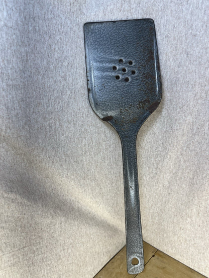 Enamel Grey Spatula Antique