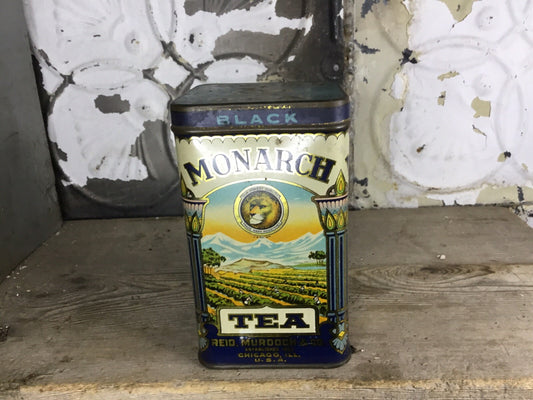 Antique Vintage Monarch Tea Tin Farm Decor #1223