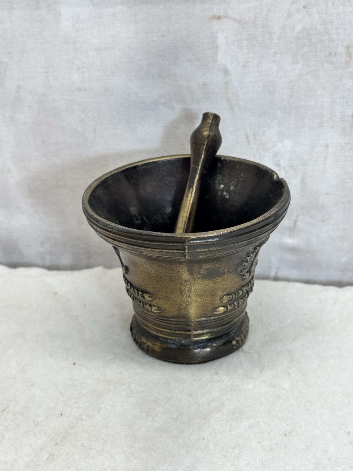 Vintage 1976 Bicentennial Celebration Brass Mortar & Pestle Rx Pharmacy